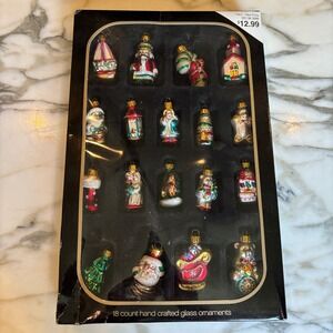 Target Tree Trim Glass Mini Christmas Ornaments 18 Count Multicolor Set